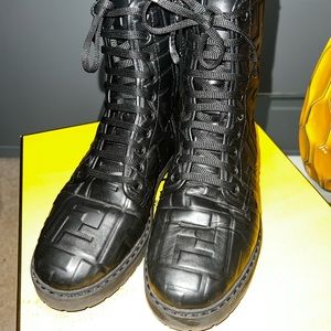 Fendi Biker Napa Logo Boot